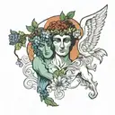 apollo and dionysus tattoo design idea
