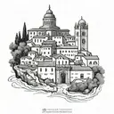 montecassino monastery tattoo design idea
