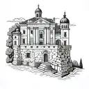montecassino monastery tattoo design idea
