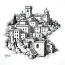 montecassino monastery tattoo design idea