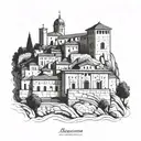 montecassino monastery tattoo design idea