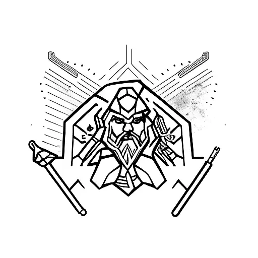 Csgo Zeus with a shot glass tattoo design idea