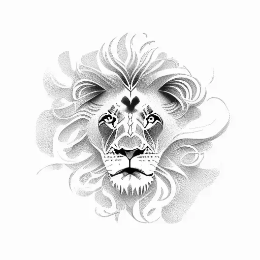 Lion flores  tattoo design idea