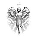 faceless angel tattoo design idea