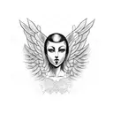 faceless angel tattoo design idea