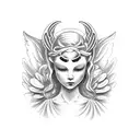 faceless angel tattoo design idea