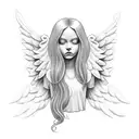 faceless angel tattoo design idea