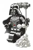 half darth Vader Lego figure half Wonder Woman Lego figure  tattoo design idea