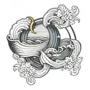 sic parvis magna with waves forming tattoo design idea