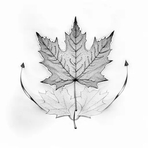 Maple Leaf couple  tattoo design idea