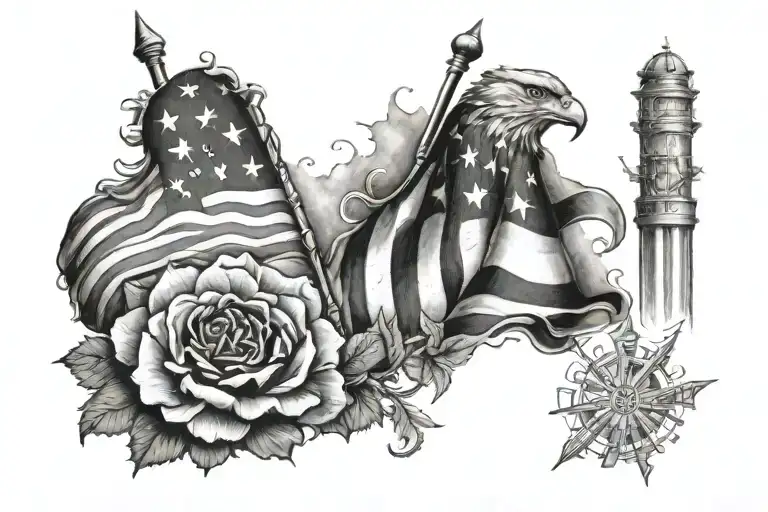 Patriotic forearm tattoo tattoo design idea