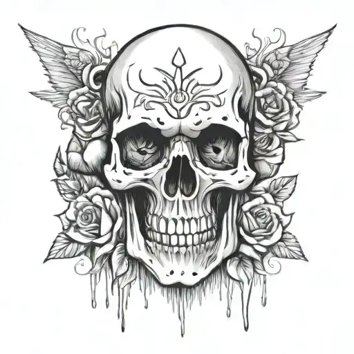 anti government involves skull tattoo design idea