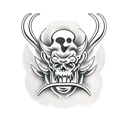 devil whispering in ear tattoo design idea