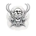 devil whispering in ear tattoo design idea