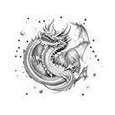 Milky Way dragon tattoo design idea