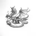Milky Way dragon tattoo design idea