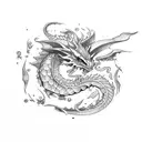Milky Way dragon tattoo design idea