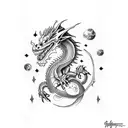 Dragon coming from Milky Way tattoo design idea