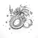 Dragon coming from Milky Way tattoo design idea