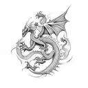 Dragon coming from Milky Way tattoo design idea