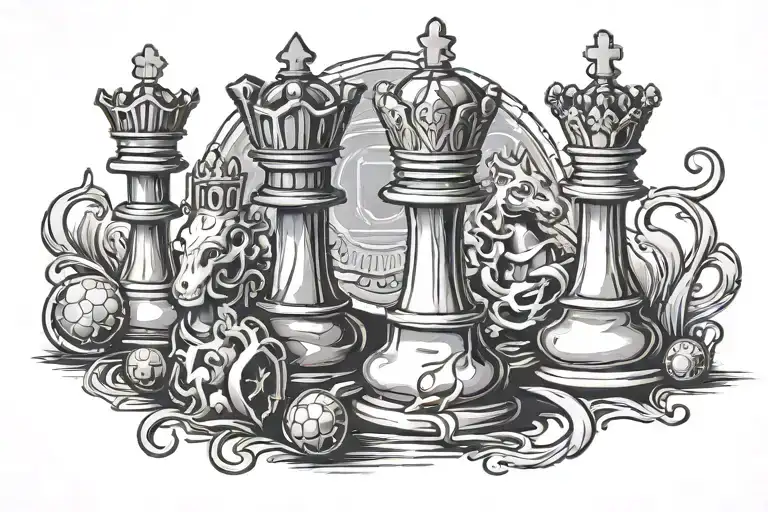 king chess piece bjj  tattoo design idea