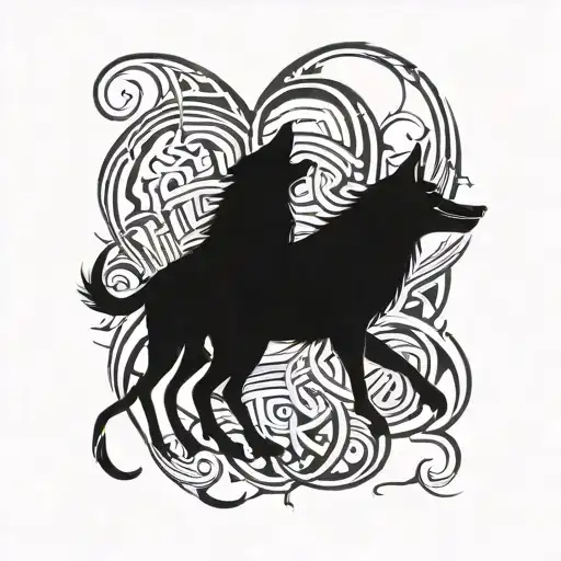 Gemini Wolf tattoo design idea