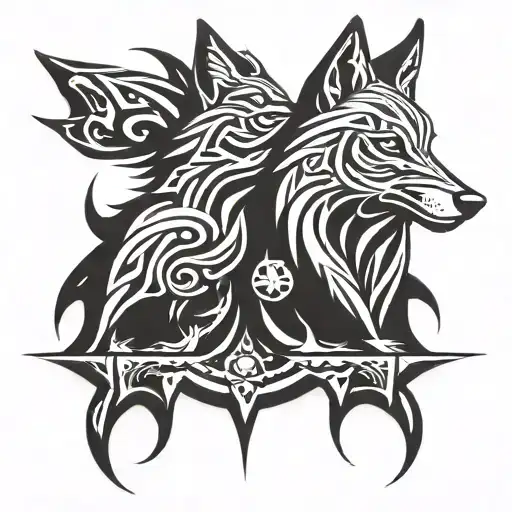 Gemini Wolf tattoo design idea