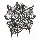 Gemini Wolf tattoo design idea