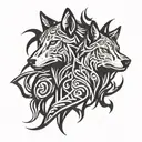 Gemini Wolf tattoo design idea