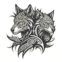Gemini Wolf tattoo design idea
