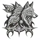 Gemini Wolf tattoo design idea