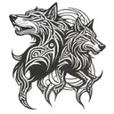 Gemini Wolf tattoo design idea