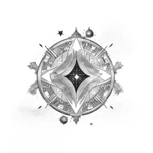 A celestial symphony of stars and equalizer bars tattoo design idea