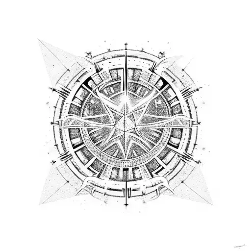 A celestial symphony of stars and equalizer bars tattoo design idea