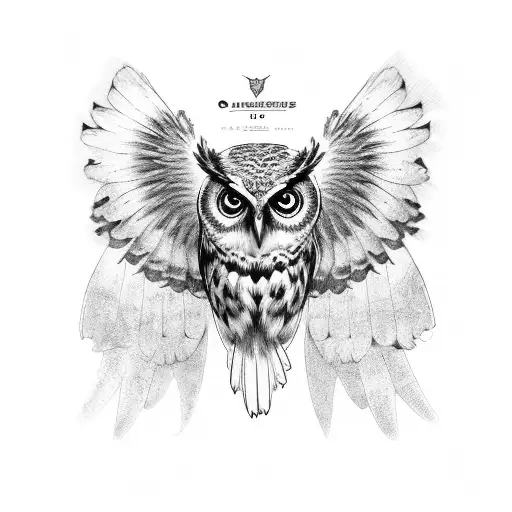 Owl wings tattoo design idea