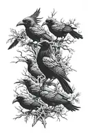 dark crows with black ink tattoo tattoo design idea