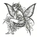 fairy with broken wings  tattoo design idea