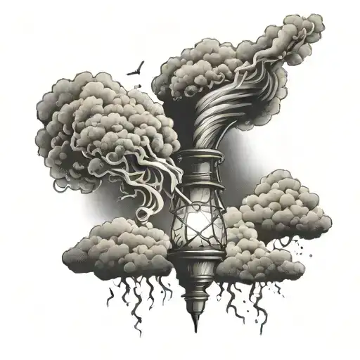 tornado with idea lamp  tattoo design idea