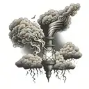 tornado with idea lamp  tattoo design idea