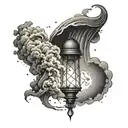 tornado with idea lamp  tattoo design idea