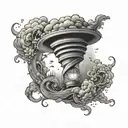 tornado with idea lamp  tattoo design idea
