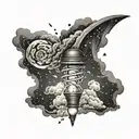 tornado with idea lamp  tattoo design idea