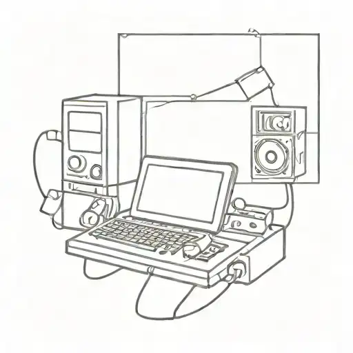 technology, old cry computer, new computer, laptop, old tv, new flatscreen tv, old gaming console, new gamingconsolemix tattoo design idea