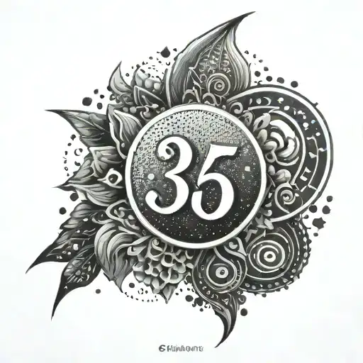 numbers 369 hidden within tattoo design idea