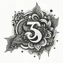 numbers 369 hidden within tattoo design idea
