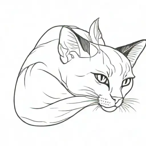 siamese cat ear black tattoo design idea