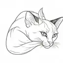 siamese cat ear black tattoo design idea
