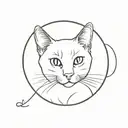 siamese cat ear black tattoo design idea
