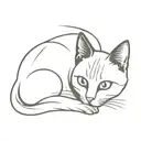 siamese cat ear black tattoo design idea