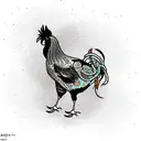 Black Chicken  tattoo design idea